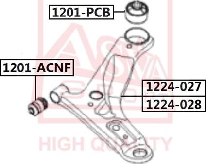 ASVA 1201-PCB - Bush of Control / Trailing Arm autospares.lv