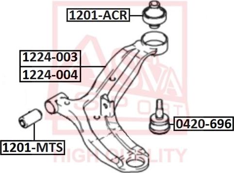 ASVA 1201-ACR - Bush of Control / Trailing Arm autospares.lv