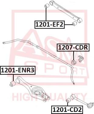ASVA 1201-EF2 - Bush of Control / Trailing Arm autospares.lv
