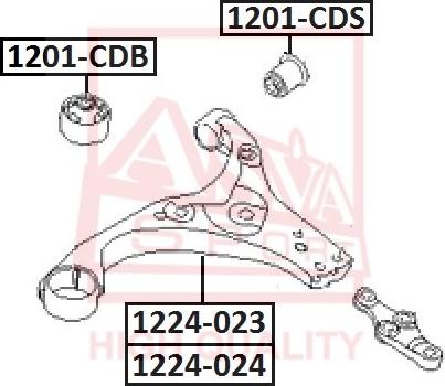 ASVA 1201-CDS - Bush of Control / Trailing Arm autospares.lv