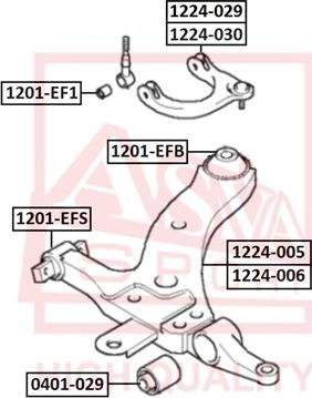 ASVA 1201-EFB - Bush of Control / Trailing Arm autospares.lv