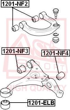 ASVA 1201-NF4 - Bush of Control / Trailing Arm autospares.lv