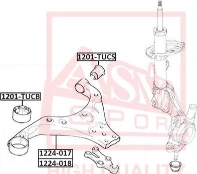 ASVA 1201-TUCS - Bush of Control / Trailing Arm autospares.lv