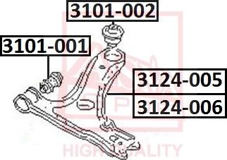 ASVA 3101-002 - Bush of Control / Trailing Arm autospares.lv