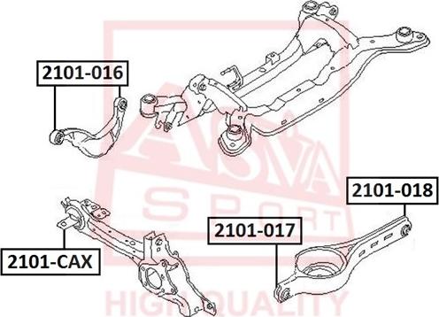 ASVA 2101-017 - Bush of Control / Trailing Arm autospares.lv