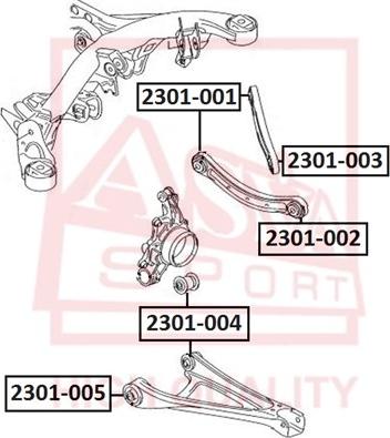 ASVA 2301-005 - Bush of Control / Trailing Arm autospares.lv