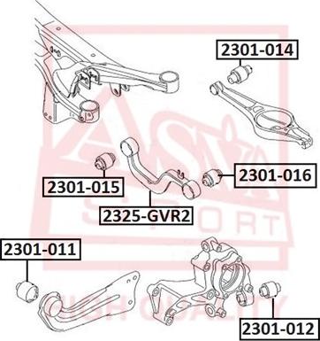 ASVA 2301-012 - Bush of Control / Trailing Arm autospares.lv