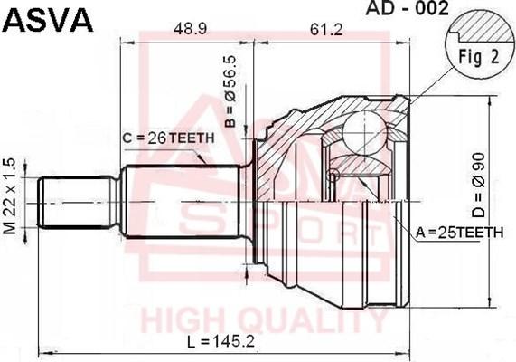 ASVA AD-002 - Joint Kit, drive shaft autospares.lv