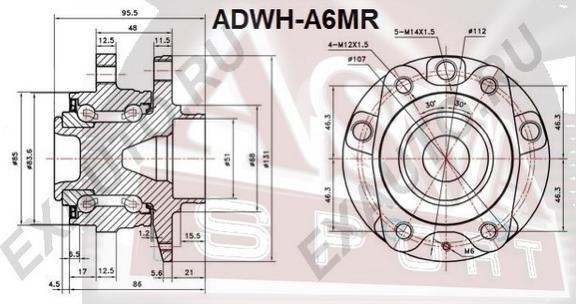 ASVA ADWH-A6MR - Wheel Hub autospares.lv