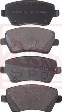 ASVA AKD-02102 - Brake Pad Set, disc brake autospares.lv