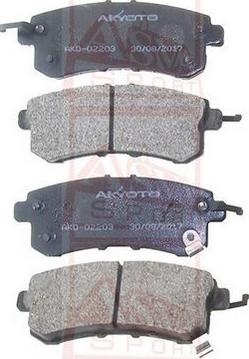 ASVA AKD-02203 - Brake Pad Set, disc brake autospares.lv