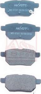 ASVA AKD-07201 - Brake Pad Set, disc brake autospares.lv