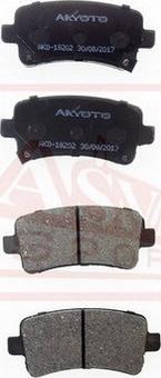 ASVA AKD-18202 - Brake Pad Set, disc brake autospares.lv