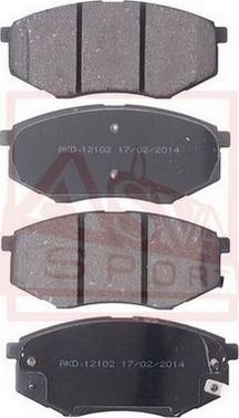 ASVA AKD-12102 - Brake Pad Set, disc brake autospares.lv