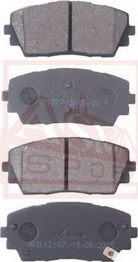 ASVA AKD-12107 - Brake Pad Set, disc brake autospares.lv