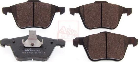 ASVA AKD-17101 - Brake Pad Set, disc brake autospares.lv