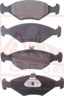 ASVA AKD-26101 - Brake Pad Set, disc brake autospares.lv