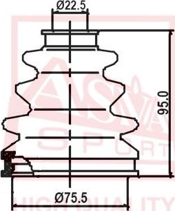 ASVA ASBT-95 - Bellow, drive shaft autospares.lv