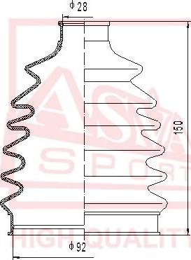 ASVA ASBT-5 - Bellow, drive shaft autospares.lv