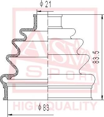 ASVA ASBT-167 - Bellow, drive shaft autospares.lv