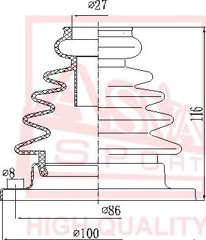 ASVA ASBT-108 - Bellow, drive shaft autospares.lv