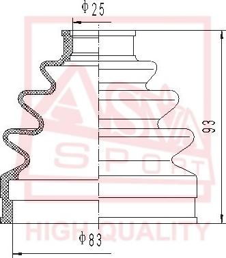 ASVA ASBT-119 - Bellow, drive shaft autospares.lv