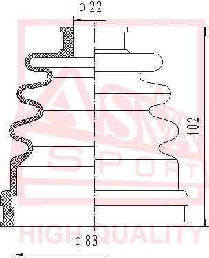 ASVA ASBT-116 - Bellow, drive shaft autospares.lv