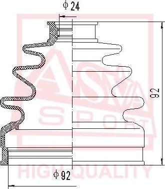 ASVA ASBT-122 - Bellow, drive shaft autospares.lv