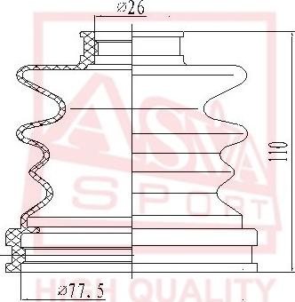 ASVA ASBT-12 - Bellow, drive shaft autospares.lv