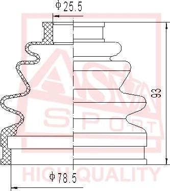 ASVA ASBT-24 - Bellow, drive shaft autospares.lv