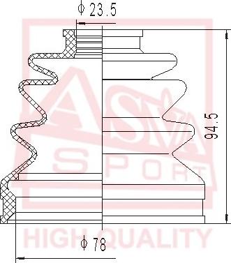 ASVA ASBT-2095 - Bellow, drive shaft autospares.lv