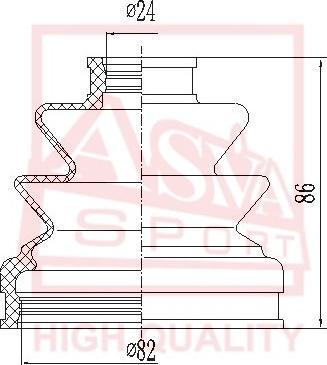 ASVA ASBT-2042 - Bellow, drive shaft autospares.lv