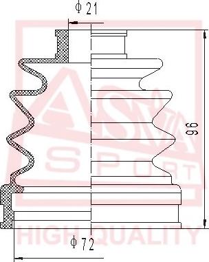 ASVA ASBT-2154 - Bellow, drive shaft autospares.lv