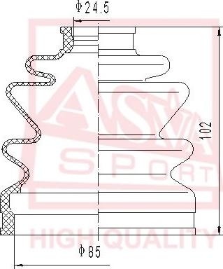 ASVA ASBT-21 - Bellow, drive shaft autospares.lv