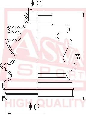 ASVA ASBT-23 - Bellow, drive shaft autospares.lv