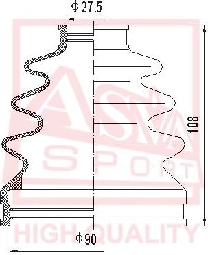 ASVA ASBT-ACV4 - Bellow, drive shaft autospares.lv