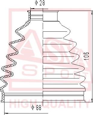 ASVA ASBT-BT50 - Bellow, drive shaft autospares.lv