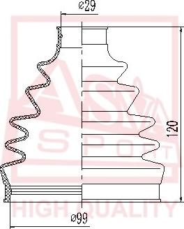 ASVA ASBT-BX1 - Bellow, drive shaft autospares.lv