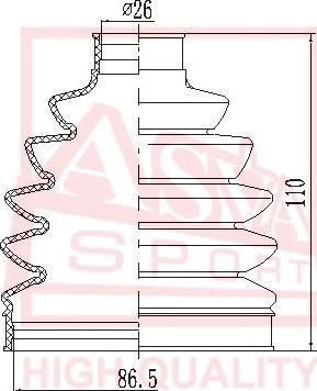 ASVA ASBT-E83 - Bellow, drive shaft autospares.lv