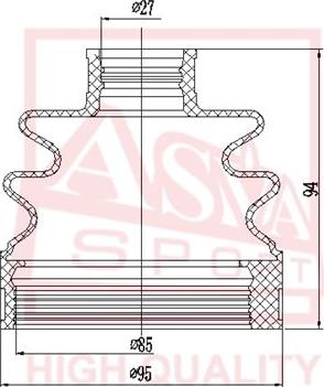 ASVA ASBT-INRSF - Bellow, drive shaft autospares.lv