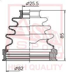 ASVA ASBT-INXT - Bellow, drive shaft autospares.lv