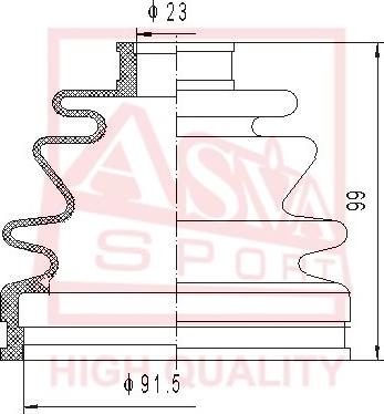 ASVA ASBT-RE - Bellow, drive shaft autospares.lv