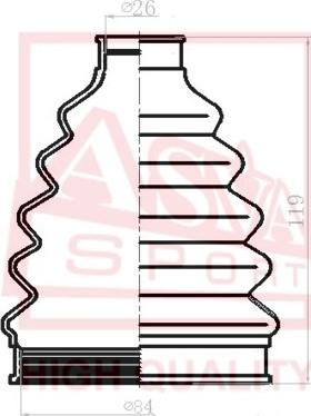 ASVA ASBT-XE70 - Bellow, drive shaft autospares.lv