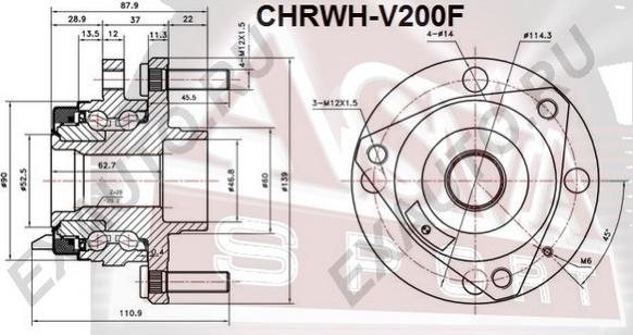 ASVA CHRWH-V200F - Wheel Hub autospares.lv