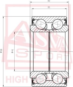 ASVA DAC41680035-40 - Wheel Bearing autospares.lv