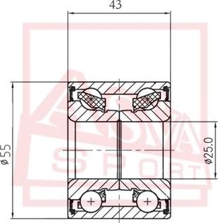 ASVA DAC25550043 - Wheel Bearing autospares.lv