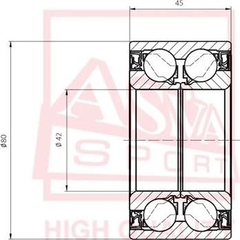 ASVA DACM42800045 - Wheel Bearing autospares.lv