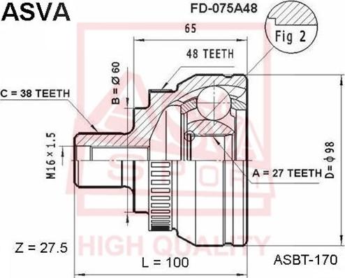 ASVA FD-075A48 - Joint Kit, drive shaft autospares.lv