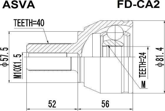 ASVA FD-CA2 - Joint Kit, drive shaft autospares.lv