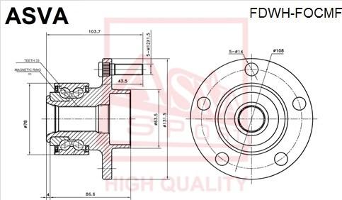 ASVA FDWH-FOCMF - Wheel Hub autospares.lv